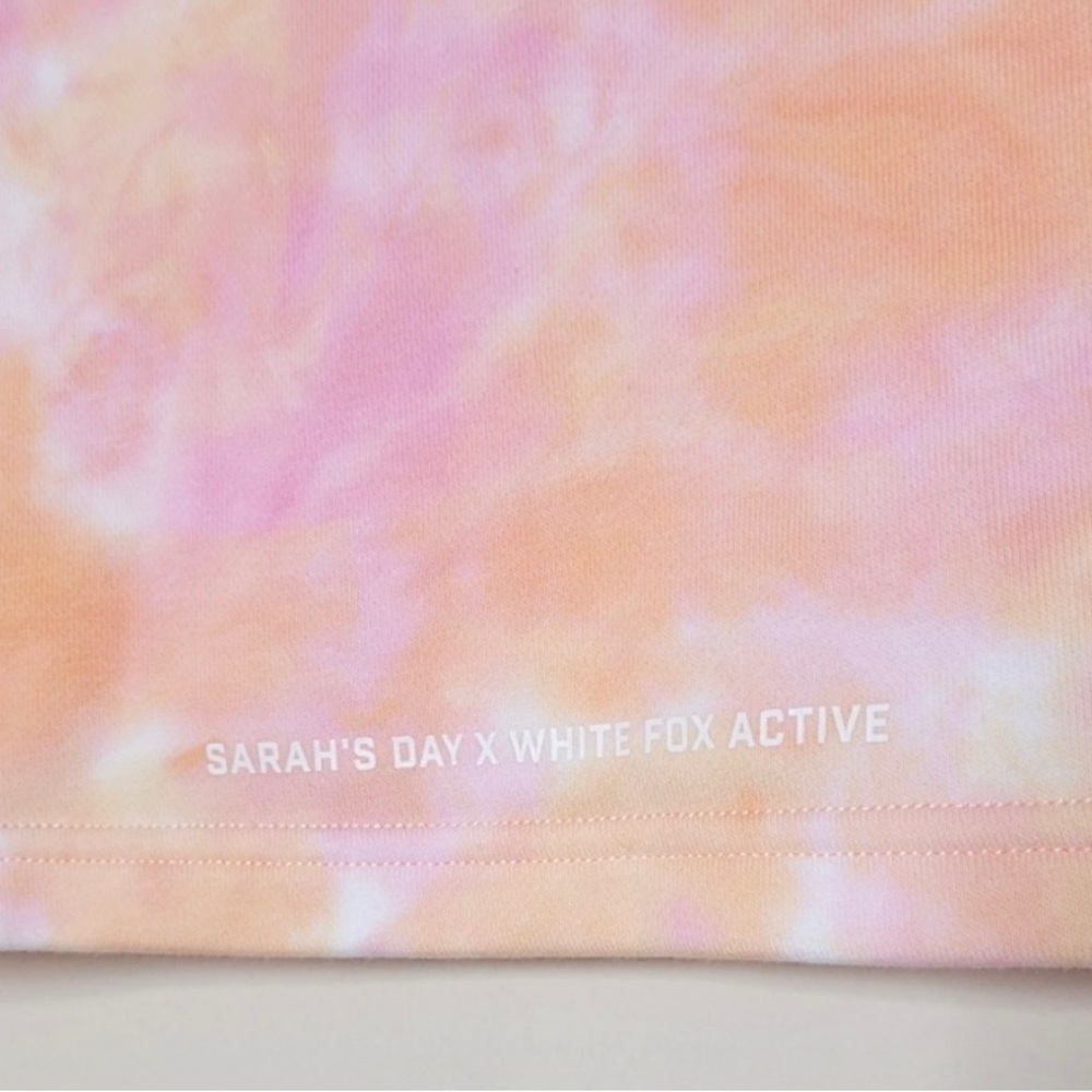 Sarah’s Day x White Fox Active Pink & Orange Cali Tie Dye Sweater Sweatshirt -S - Picture 8 of 12